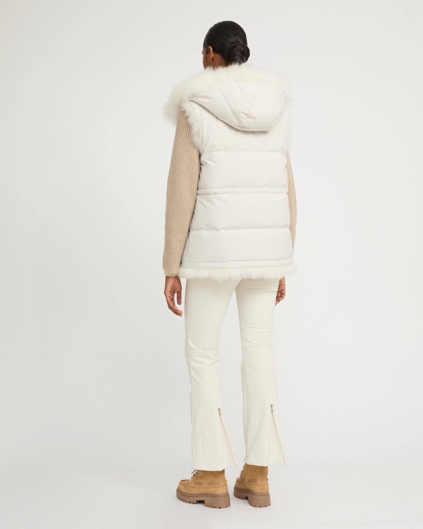 Reversible long-haired lambskin gilet -Yves Salomon