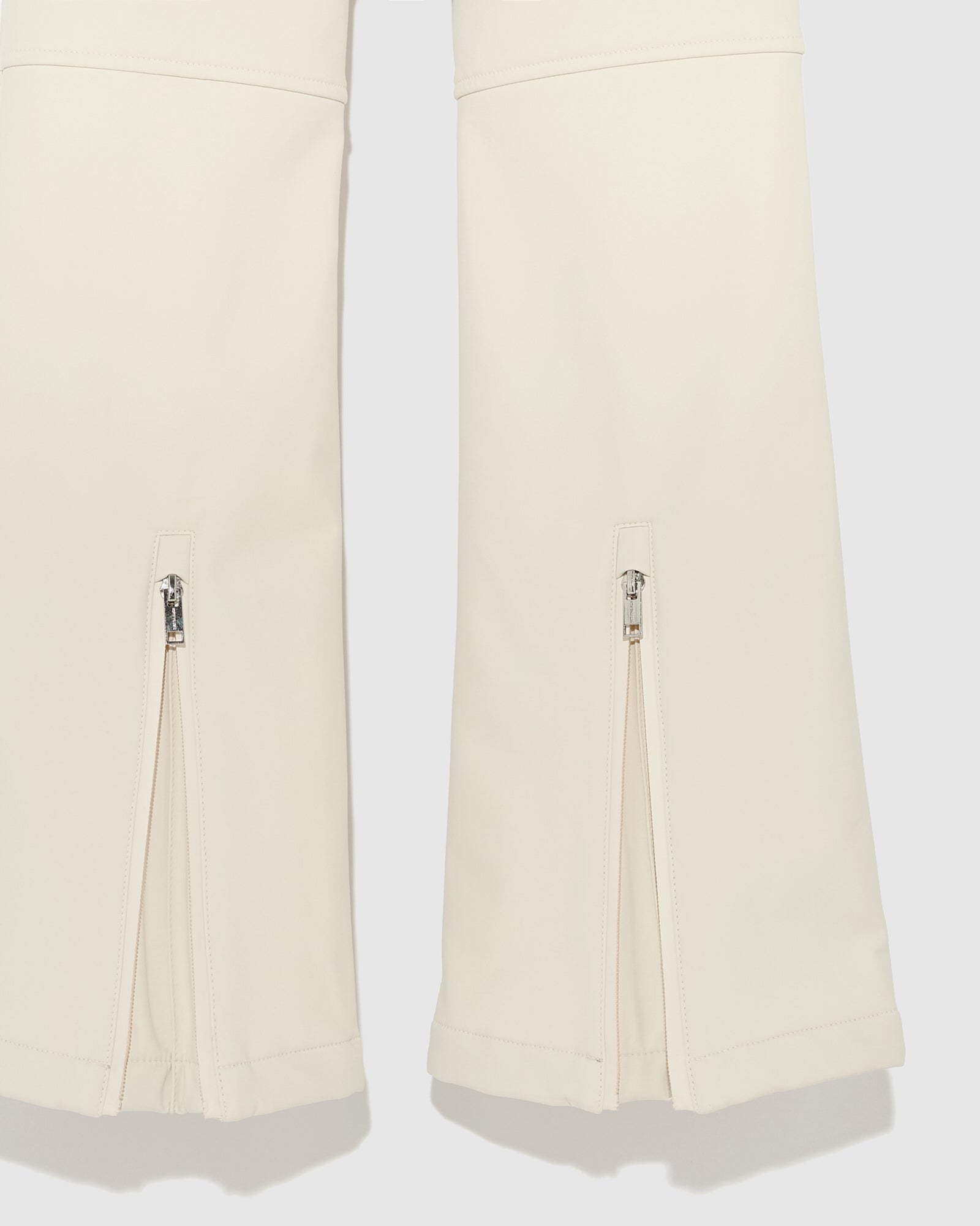 Softshell fabric flared fitted trousers - white - Yves Salomon