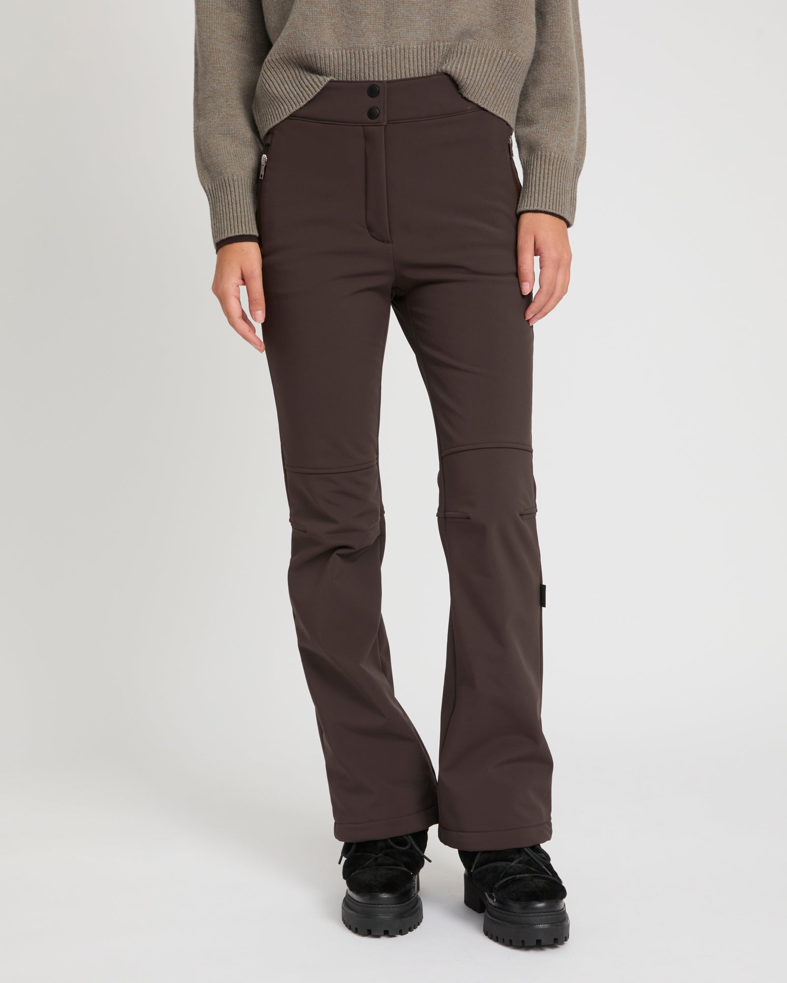 Softshell fabric flared fitted ski trousers -Yves Salomon