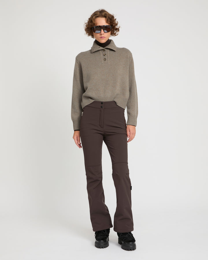 Softshell fabric flared fitted ski trousers -Yves Salomon