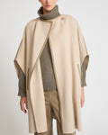 Double-sided cashmere blend cape with button details