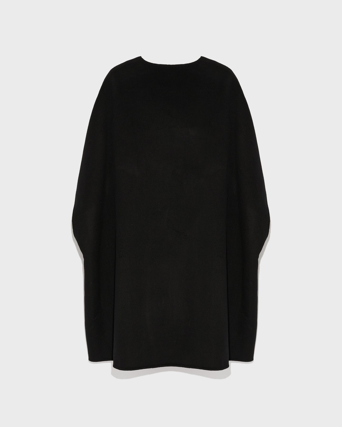 Cashmere blend cape with removable mink pockets