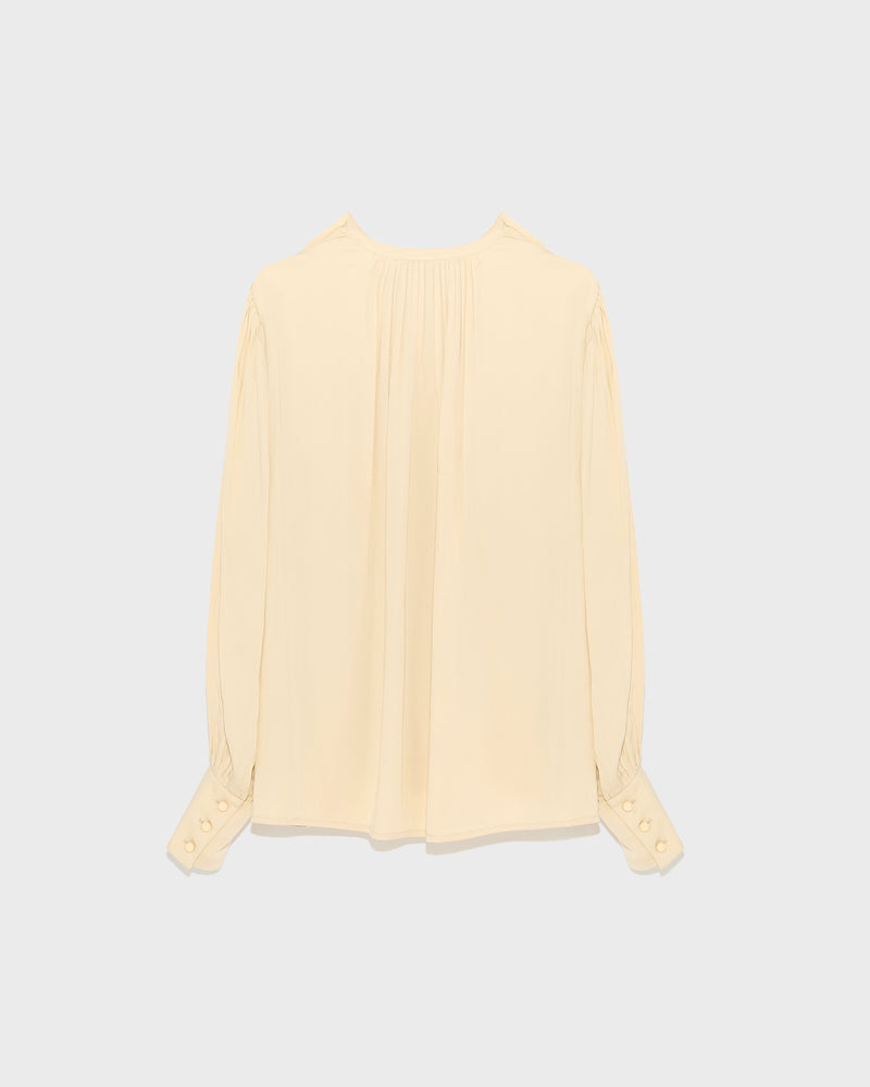 Matte satin fabric top-Yves Salomon-Winter sale & boxing day