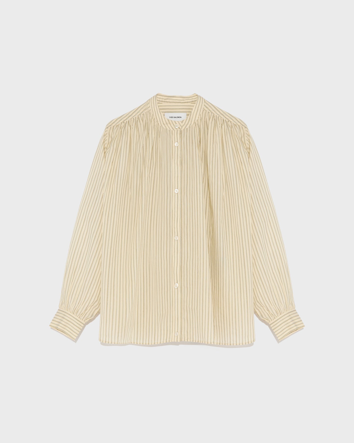 Pleated cotton-blend shirt-Yves Salomon-Winter sale & boxing day