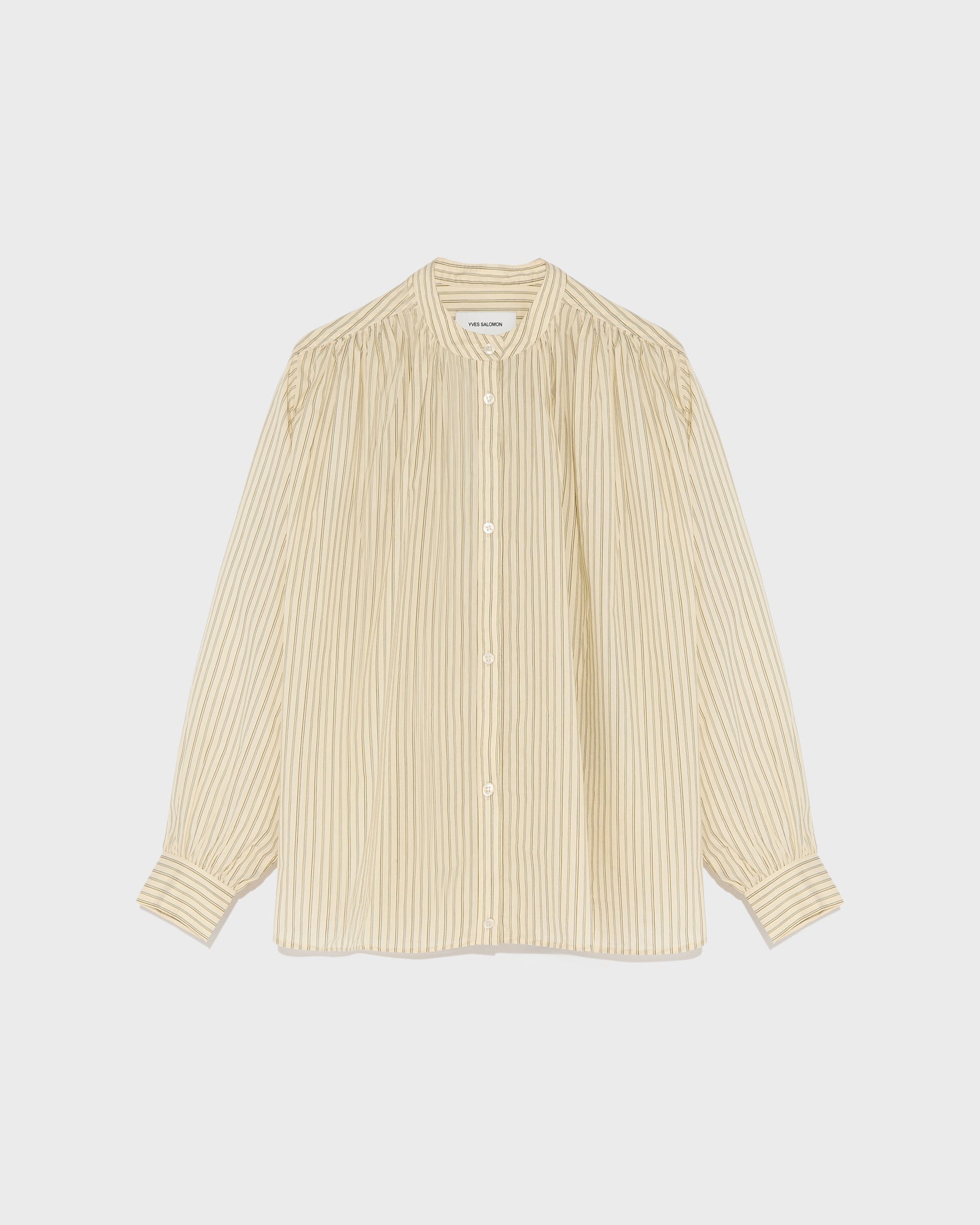 Pleated cotton-blend shirt-Yves Salomon-Winter sale & boxing day
