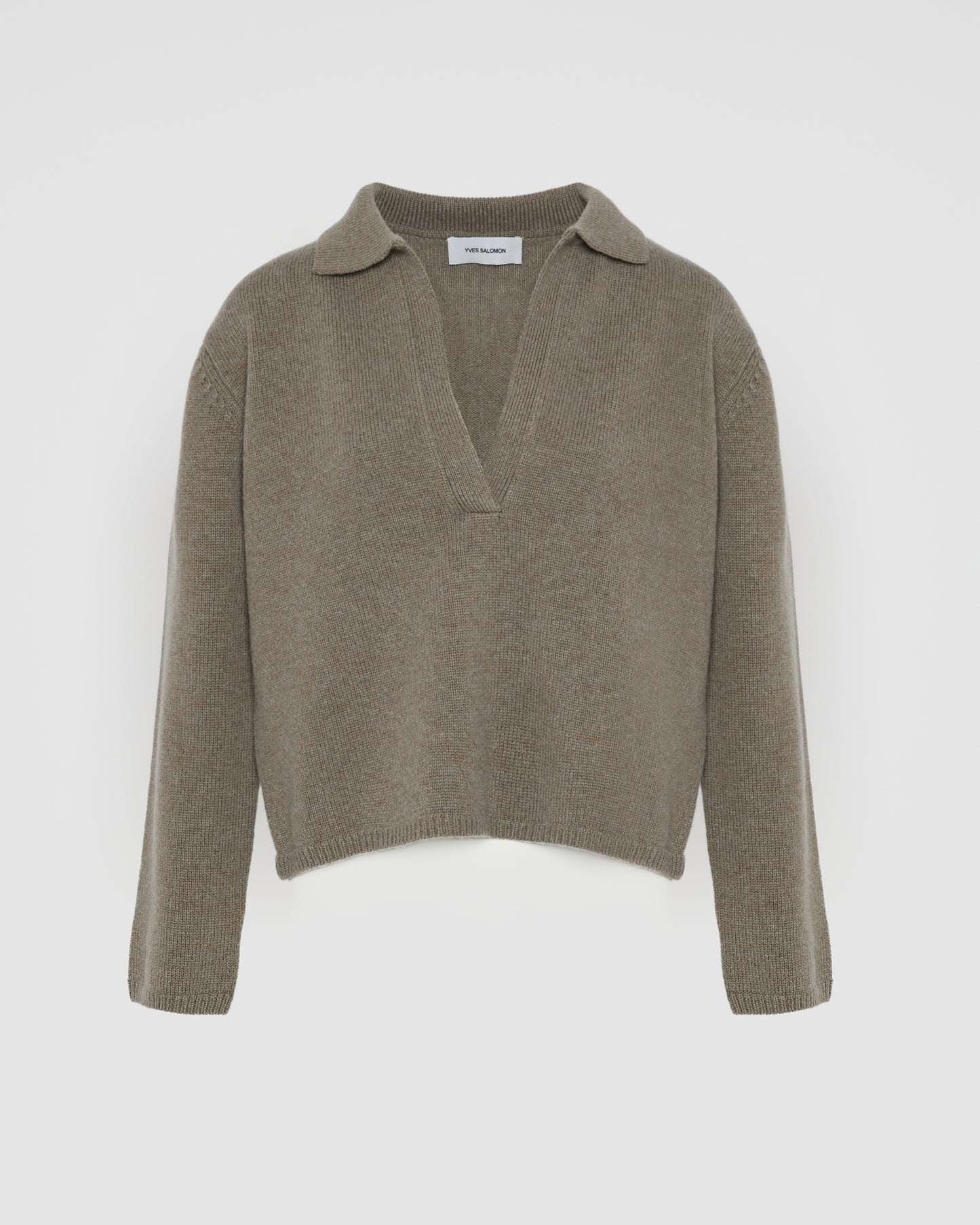 V-neck wool and cashmere sweater -Yves Salomon