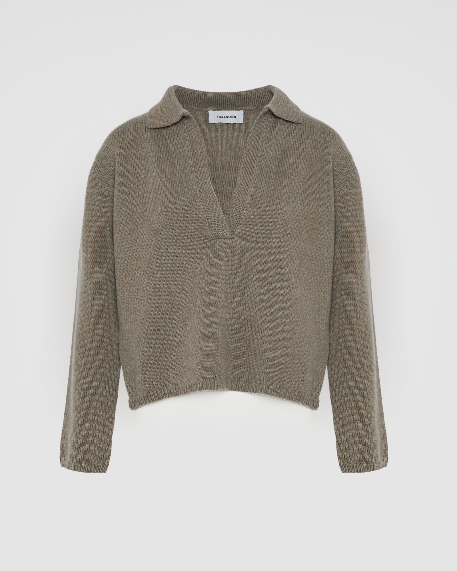V-neck wool and cashmere sweater -Yves Salomon