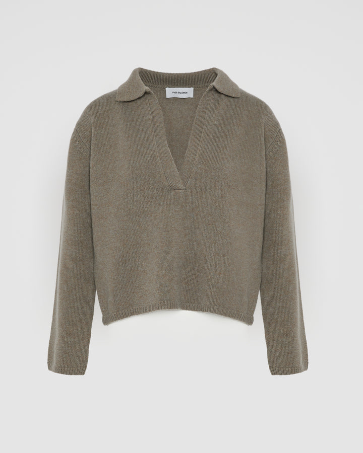V-neck wool and cashmere sweater