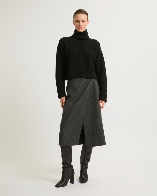 Flannel wrap skirt-Yves Salomon-Winter sale & boxing day