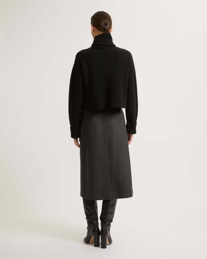 Flannel wrap skirt-Yves Salomon-Winter sale & boxing day
