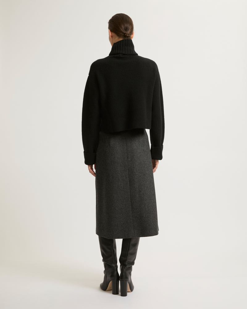 Flannel wrap skirt-Yves Salomon-Winter sale & boxing day
