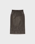 Lamb leather pencil skirt
