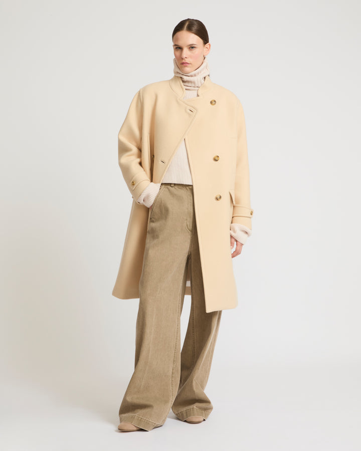 Long woollen pea coat-Yves Salomon-Winter sale & boxing day