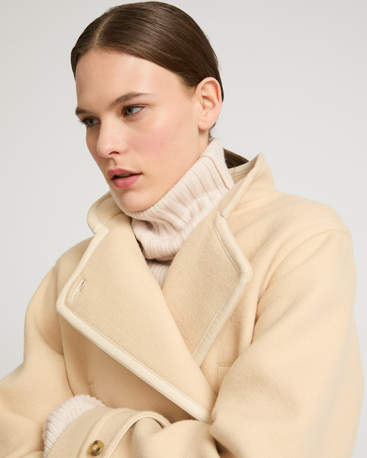 Long woollen pea coat-Yves Salomon-Winter sale & boxing day