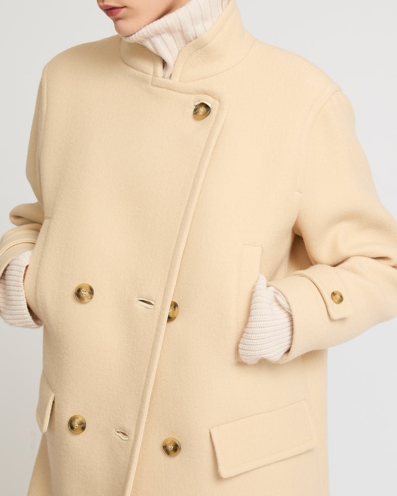 Long woollen pea coat-Yves Salomon-Winter sale & boxing day