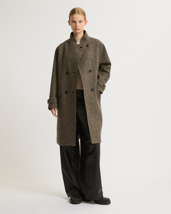 Long woollen pea coat-Yves Salomon-Winter sale & boxing day
