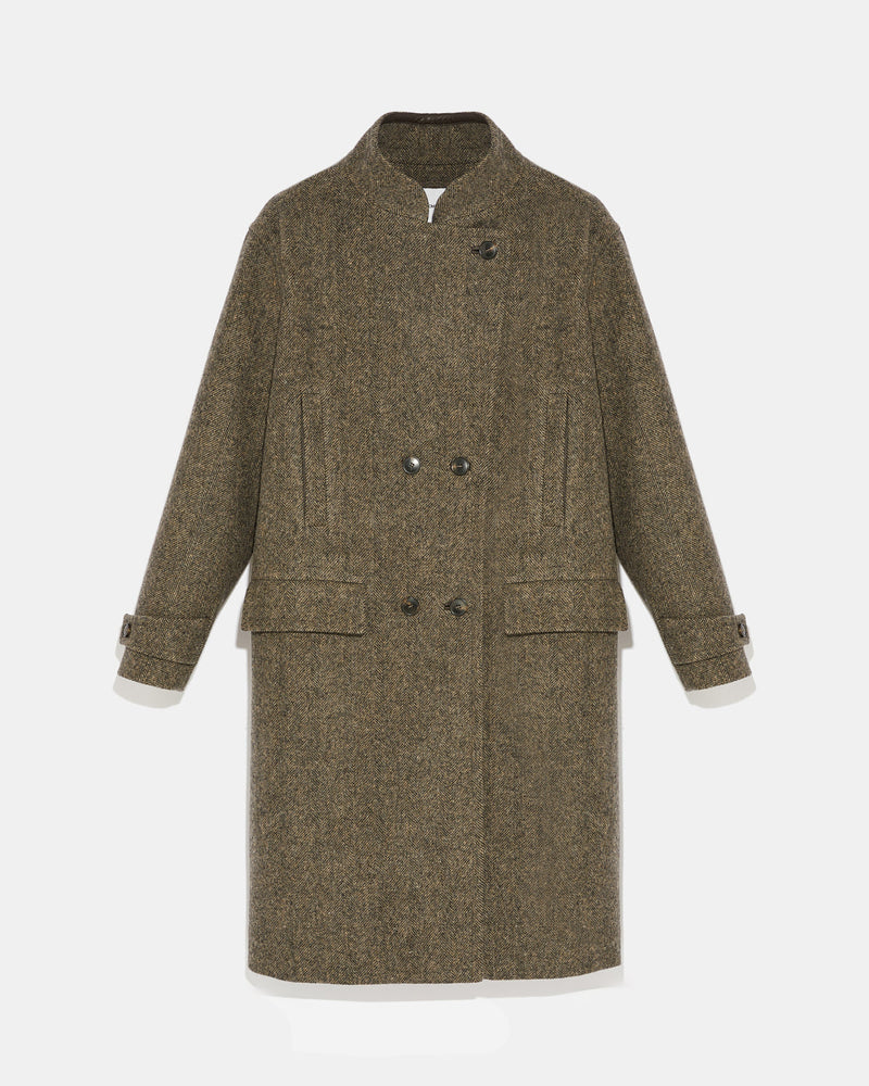 Long woollen pea coat-Yves Salomon-Winter sale & boxing day