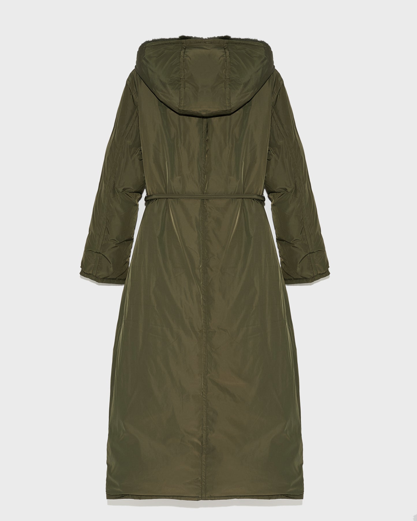 Long down jacket in technical fabric and mink fur-Yves Salomon-Winter sale & boxing day