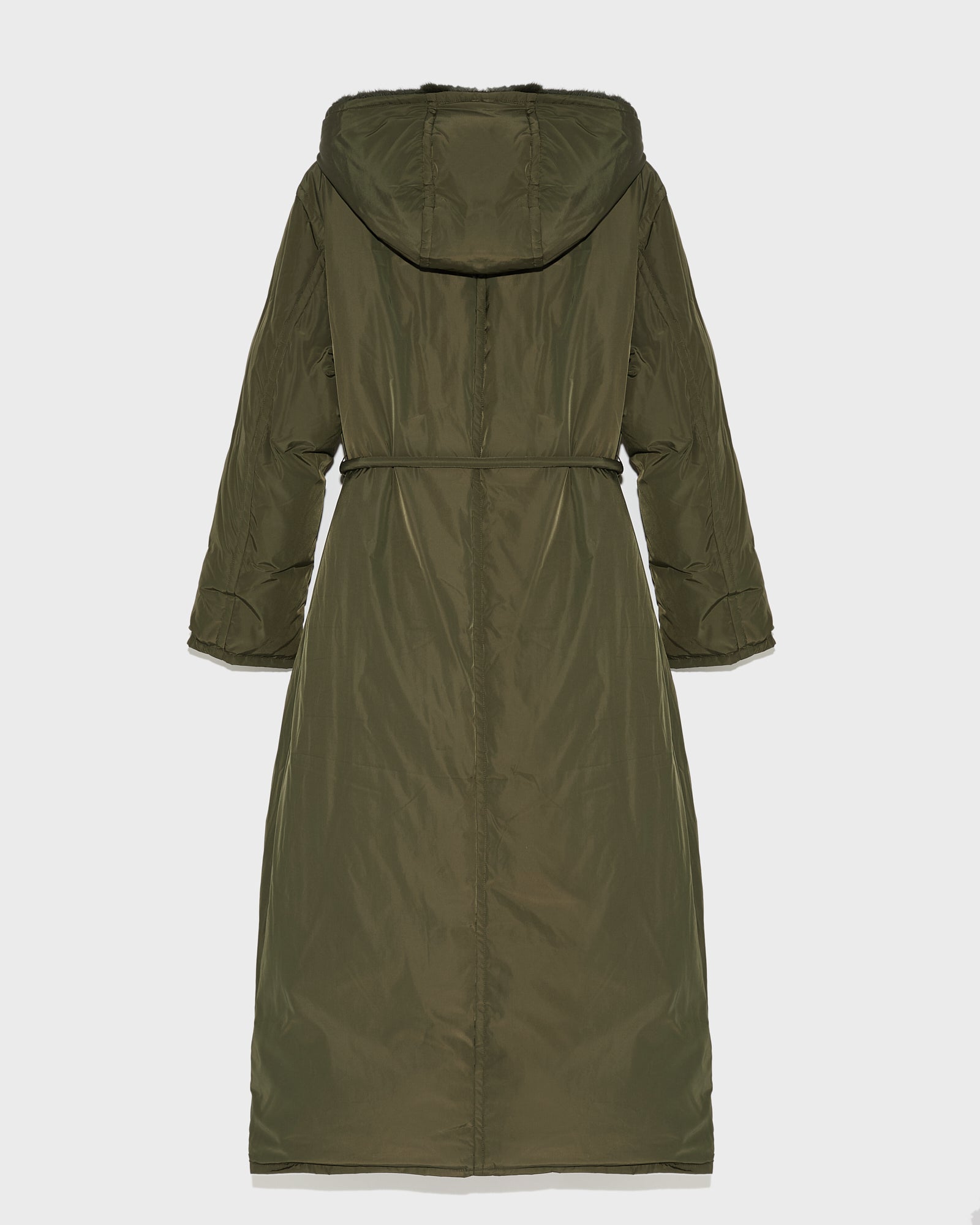 Long down jacket in technical fabric and mink fur-Yves Salomon-Winter sale & boxing day