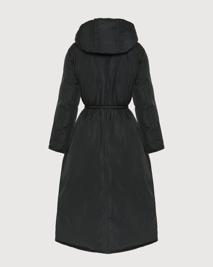 Black Friday - Yves Salomon - Long down jacket in technical fabric and mink fur - black