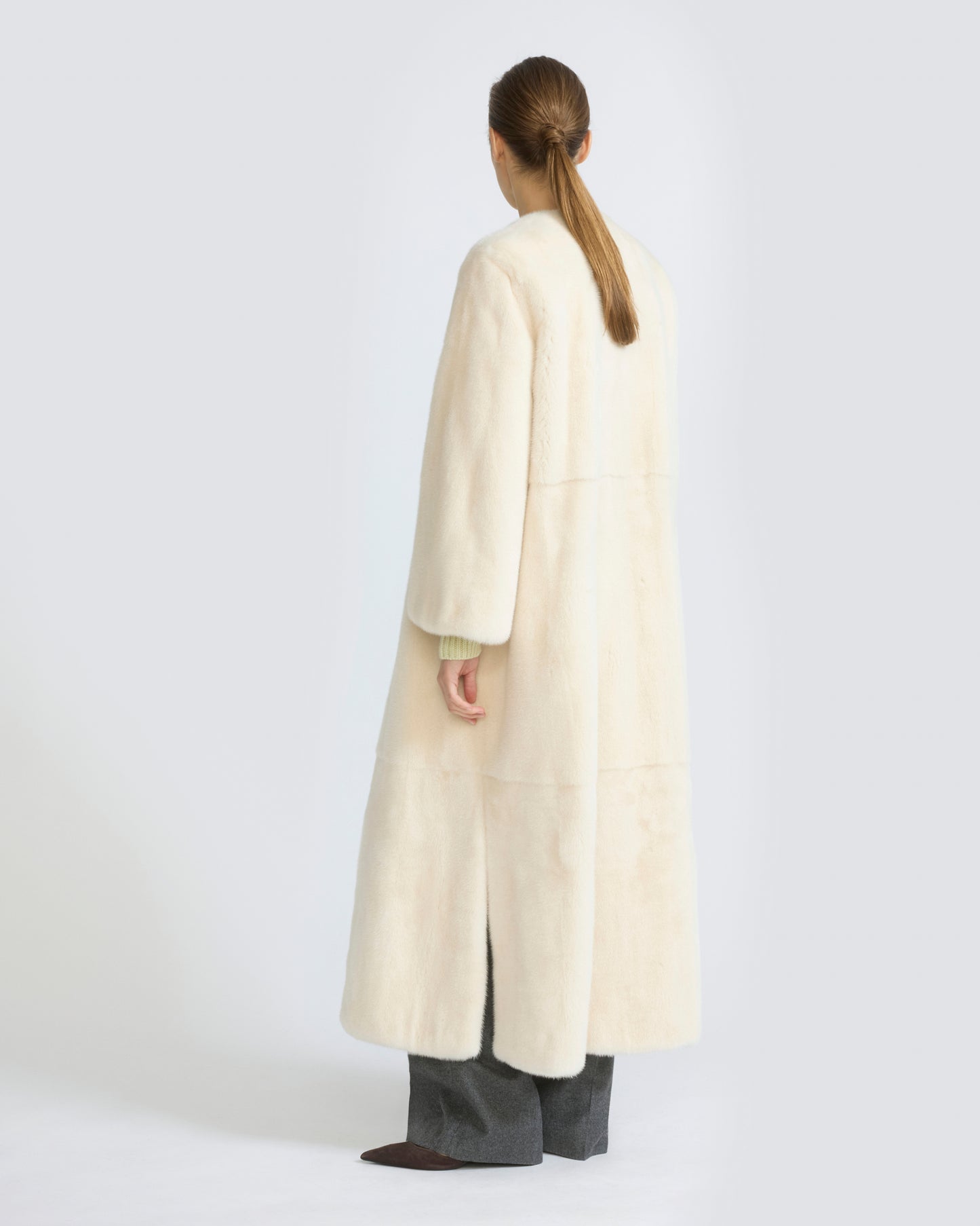 Maxi belted coat in long-haired mink fur - Yves Salomon - New Fall/Winter Collection