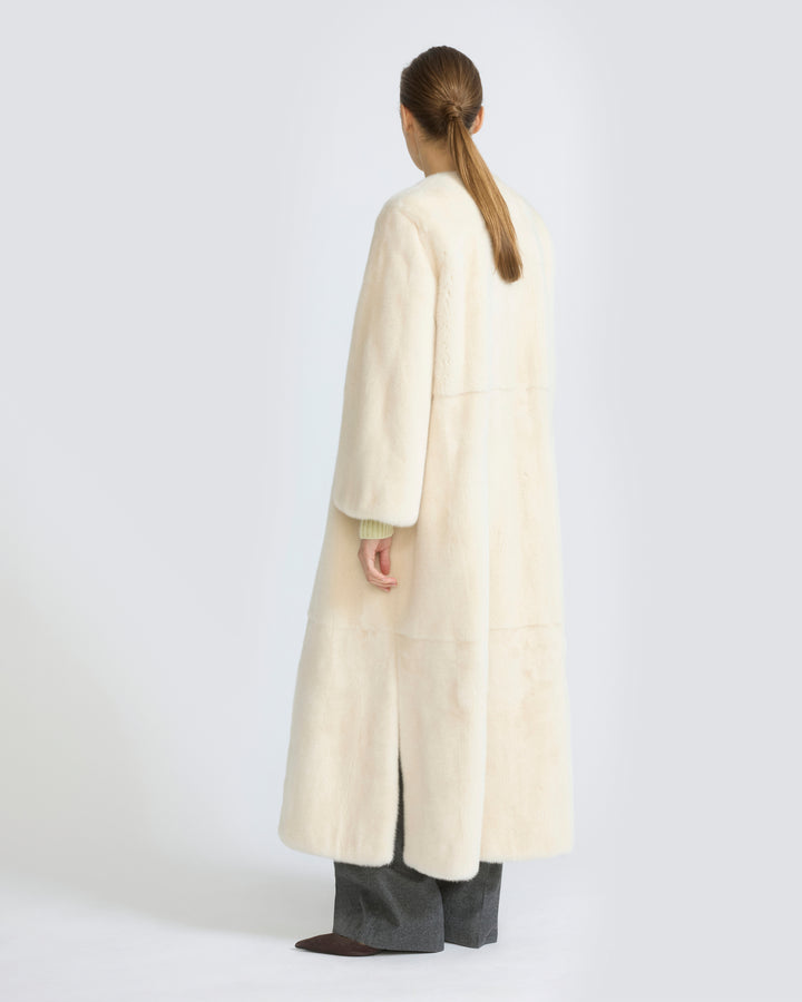 Maxi belted coat in long-haired mink fur - Yves Salomon - New Fall/Winter Collection