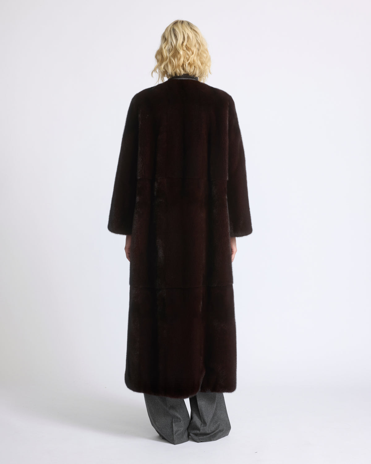 Maxi belted coat in long-haired mink fur - Yves Salomon - New Fall/Winter Collection