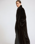 Long coat in long-haired mink fur