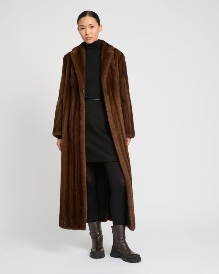 Long Coat in Long-Haired Mink -Yves Salomon