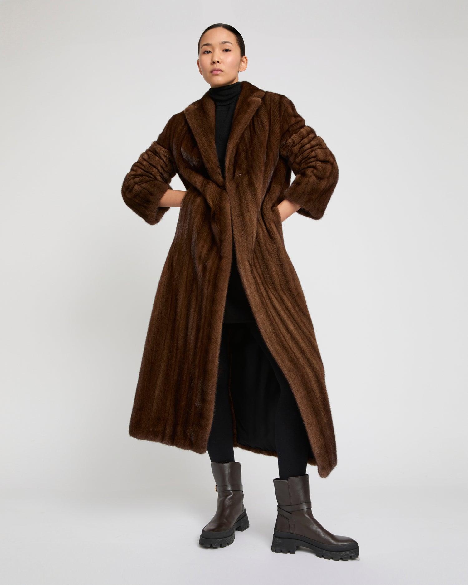Long Coat in Long-Haired Mink -Yves Salomon