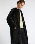 Extra long lambskin shearling coat