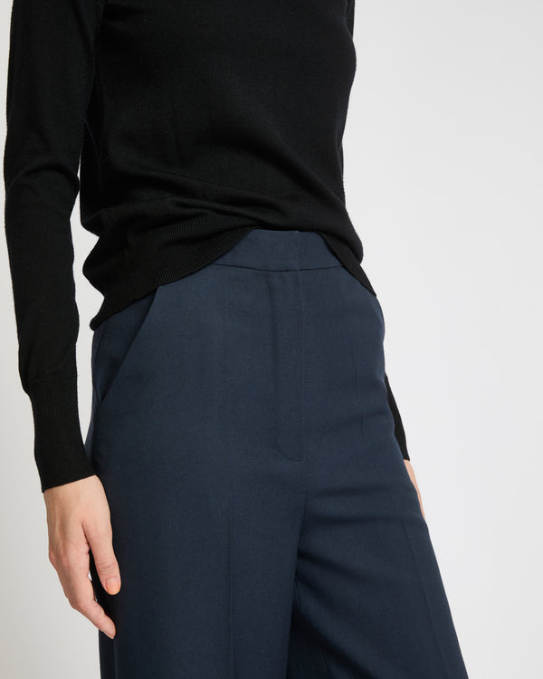 Straight trousers in wool gabardine fabric-Yves Salomon-Winter sale & boxing day