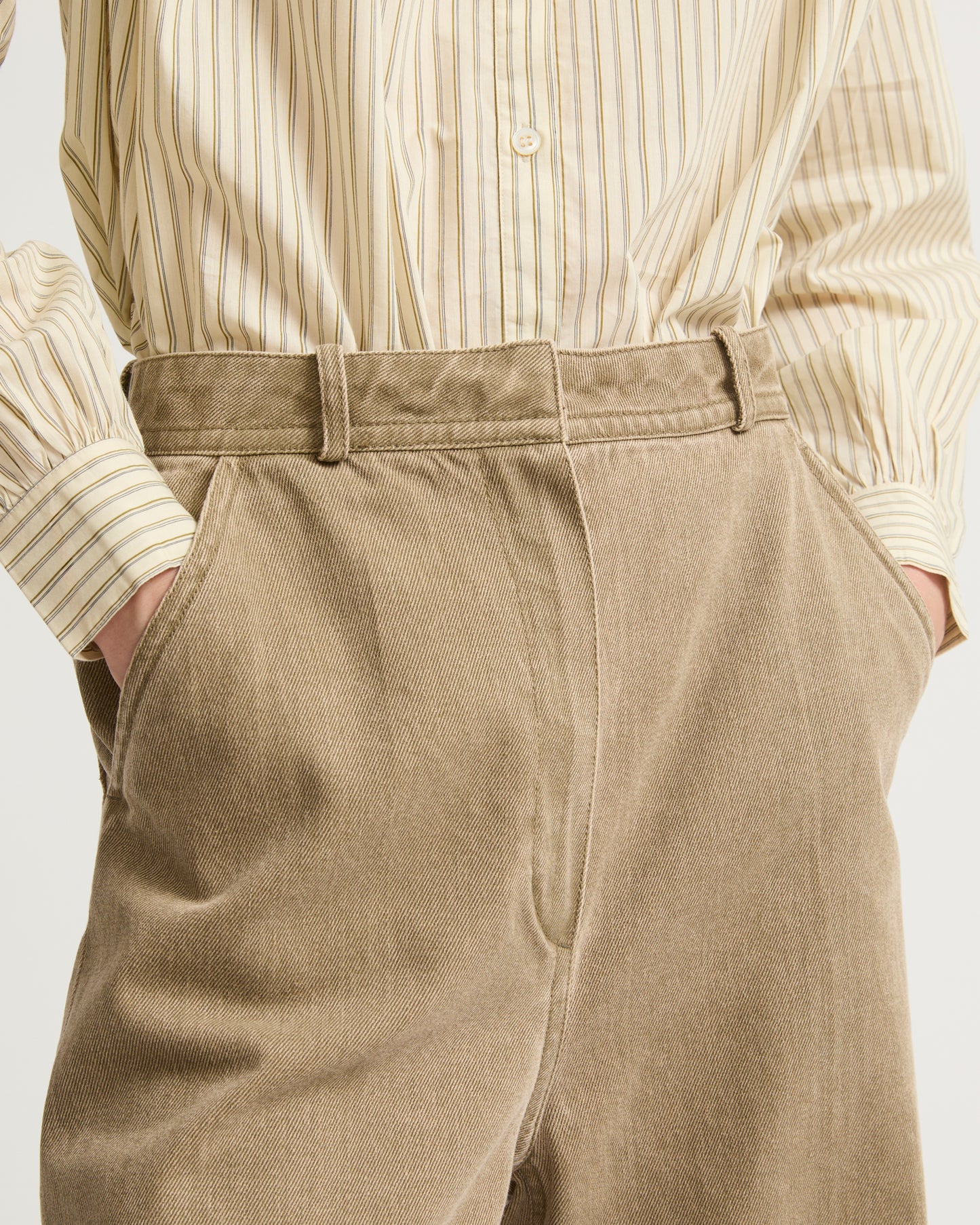 Wide-leg denim pants - beige - Yves Salomon