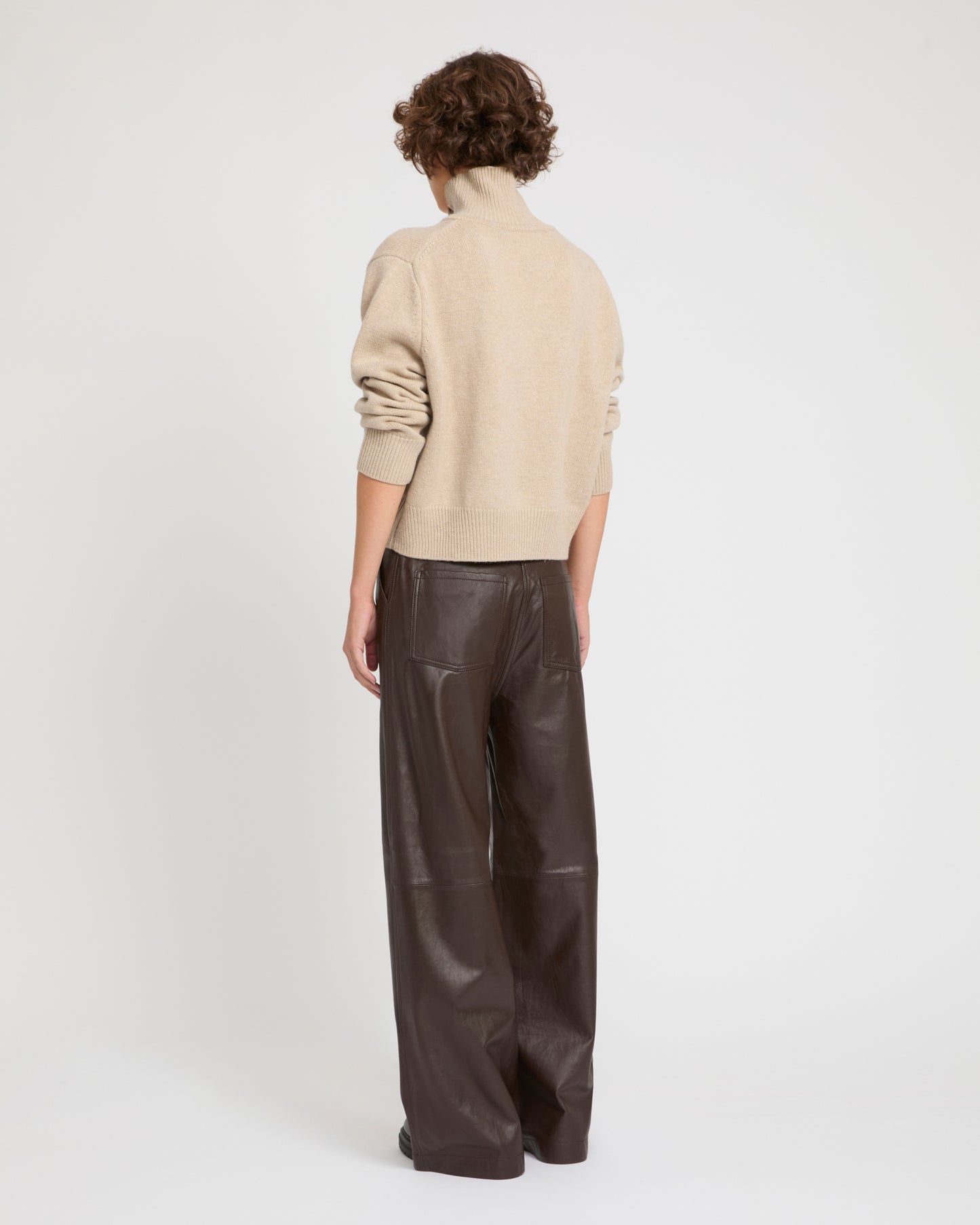 Straight trousers in lamb leather -Yves Salomon