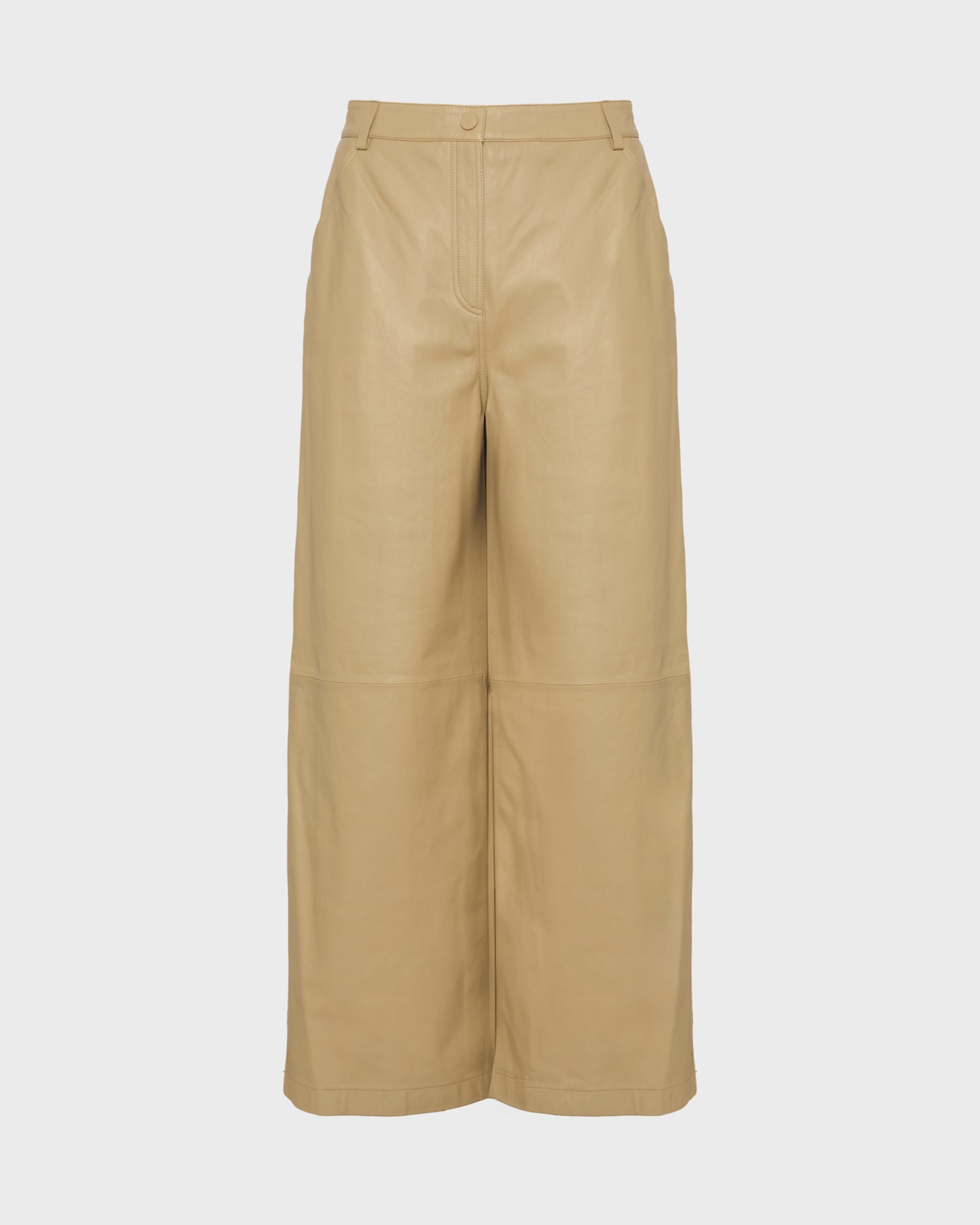 Straight trousers in lamb leather -Yves Salomon