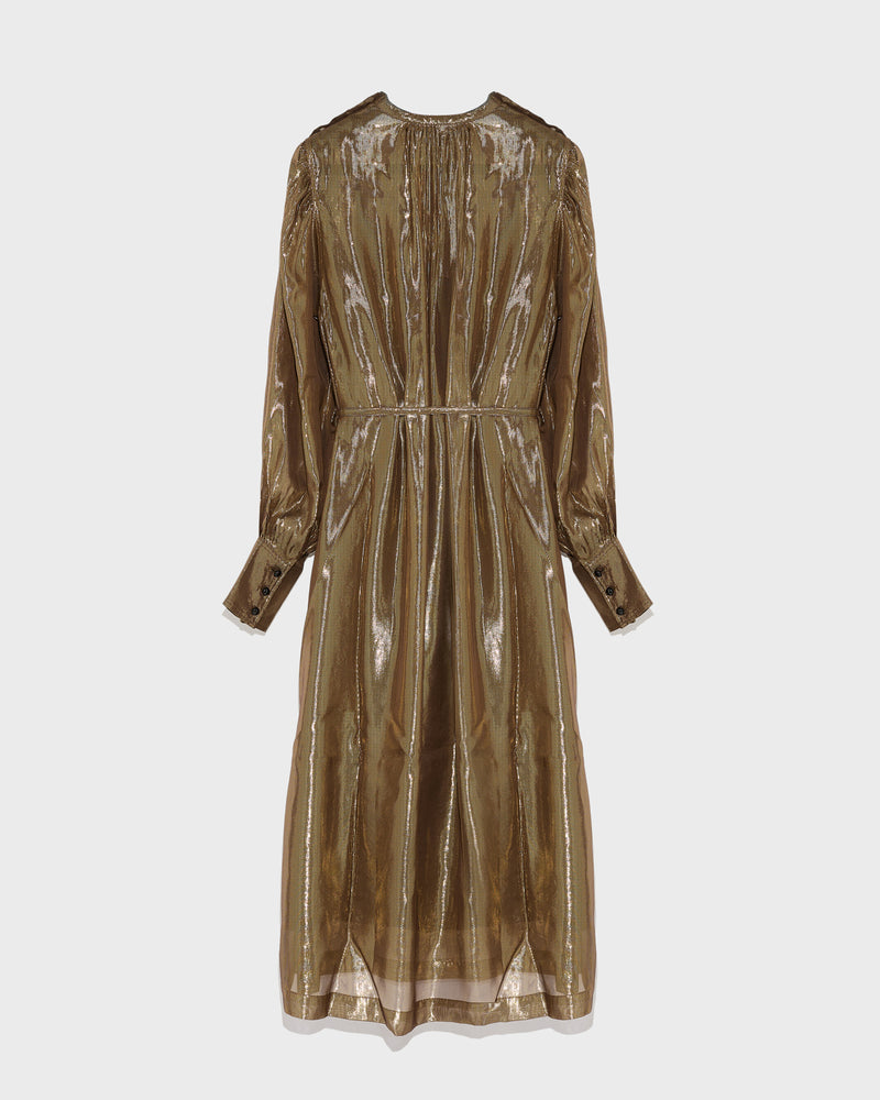 Midi dress in lamé fabric-Yves Salomon-Winter sale & boxing day
