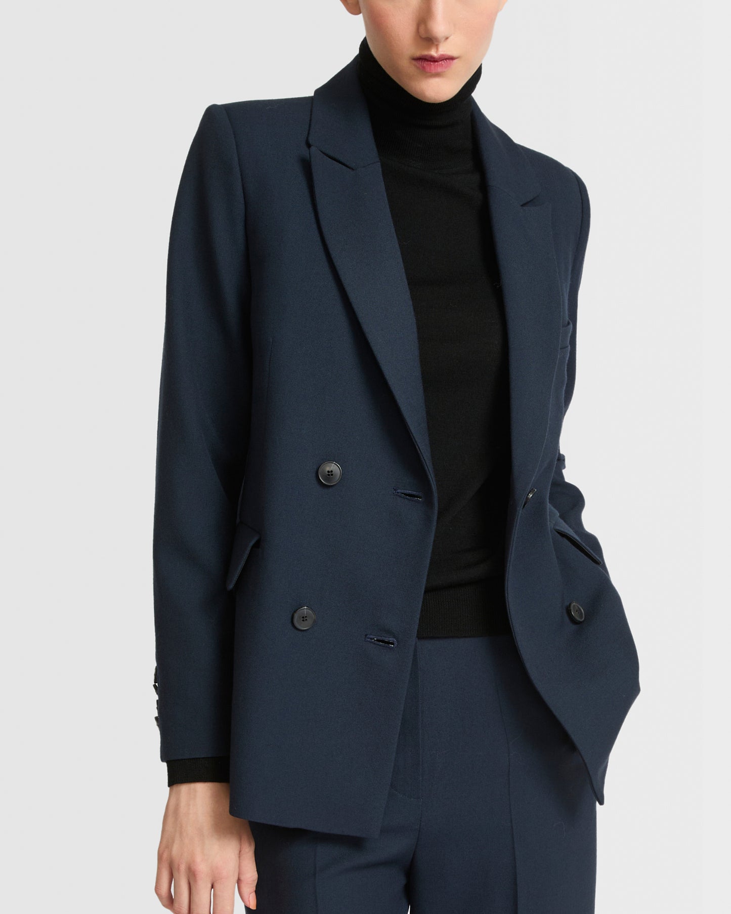 Tailored jacket in wool gabardine fabric