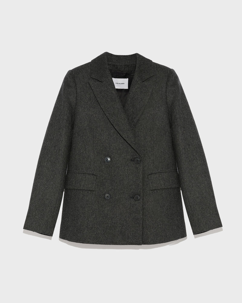Flannel tailored jacket-Yves Salomon-Winter sale & boxing day