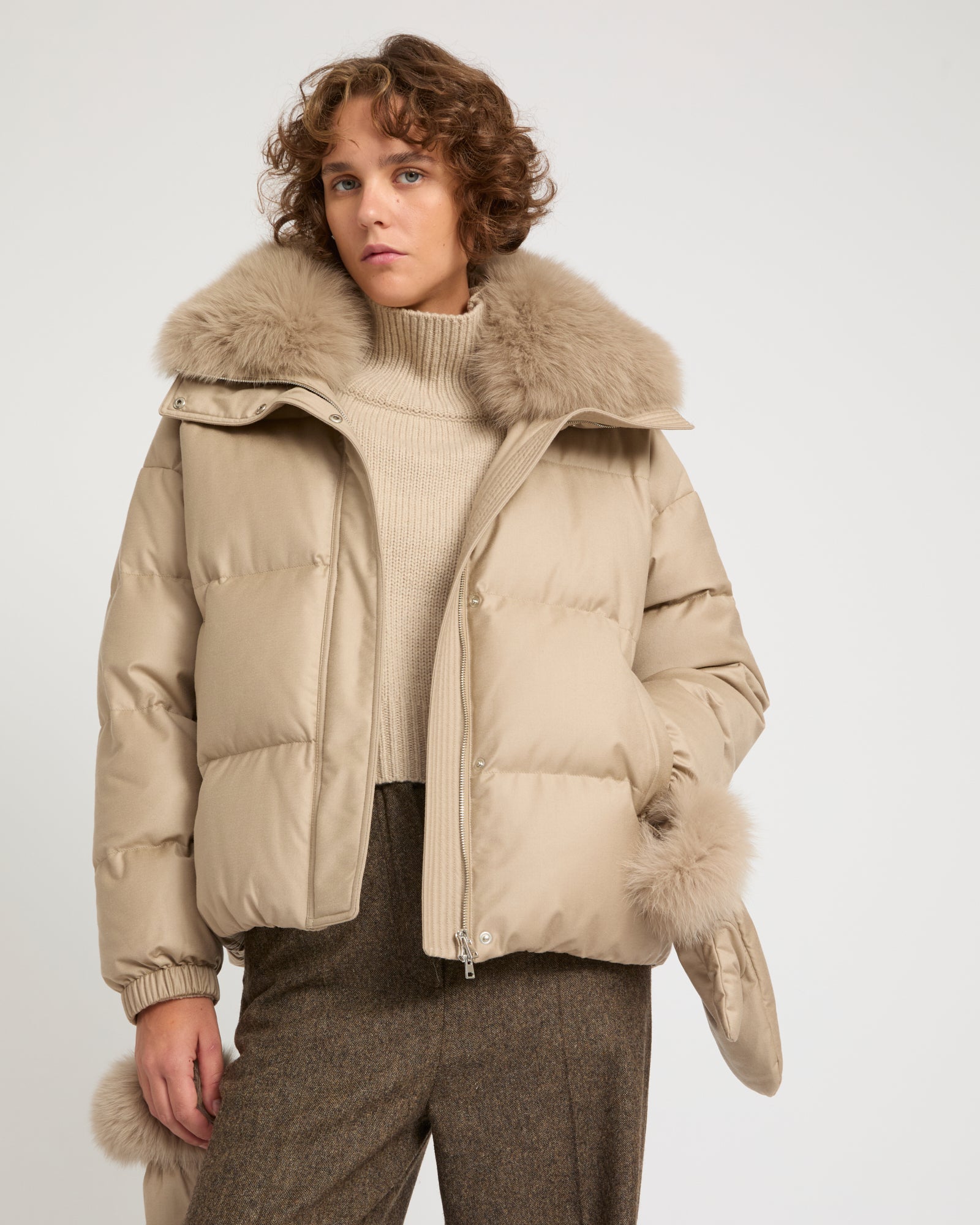 Loro Piana fabric women's down jacket – Yves Salomon UK