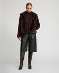 Straight rex rabbit fur jacket