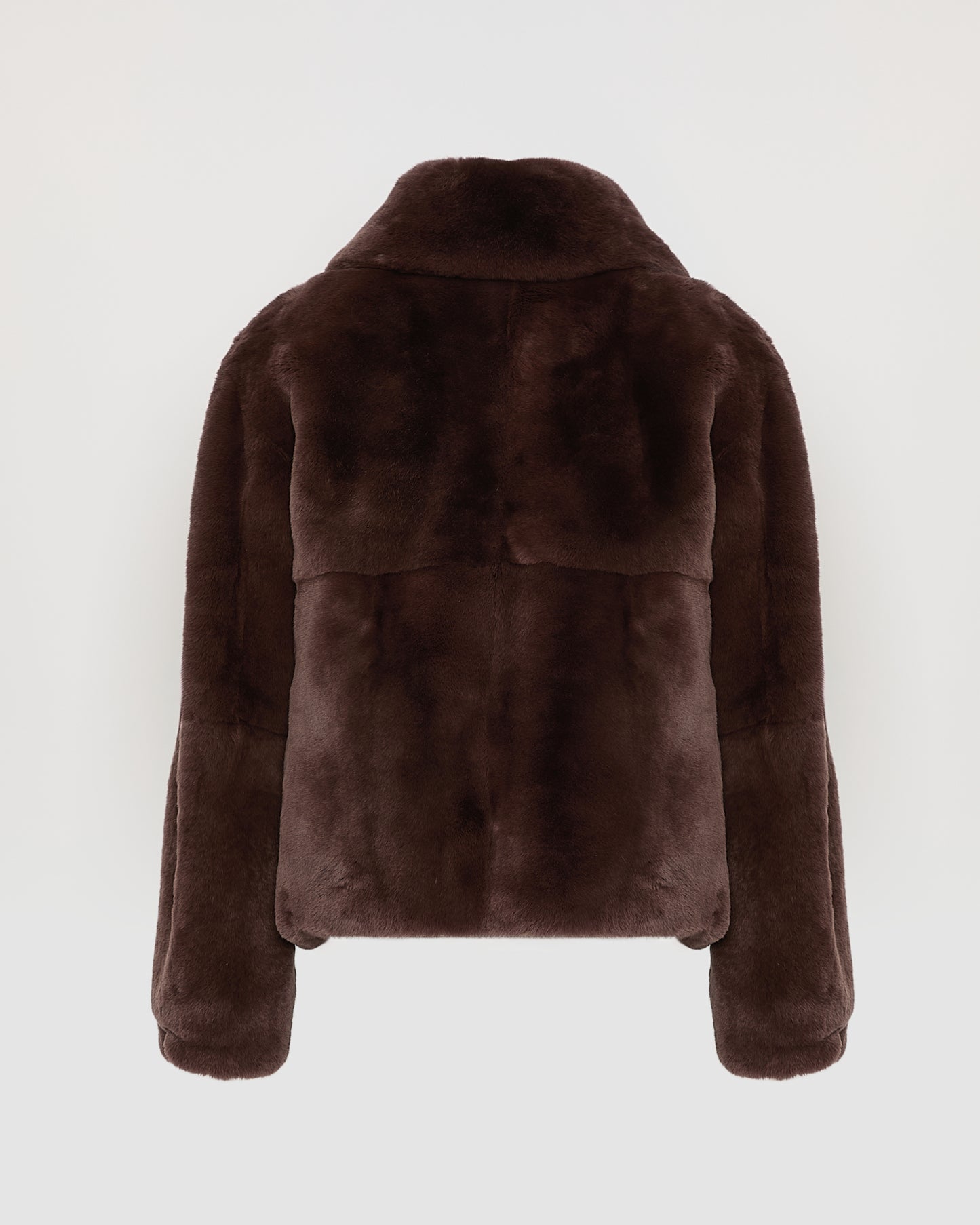 Straight rex rabbit fur jacket