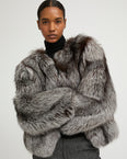 Straight fox fur jacket