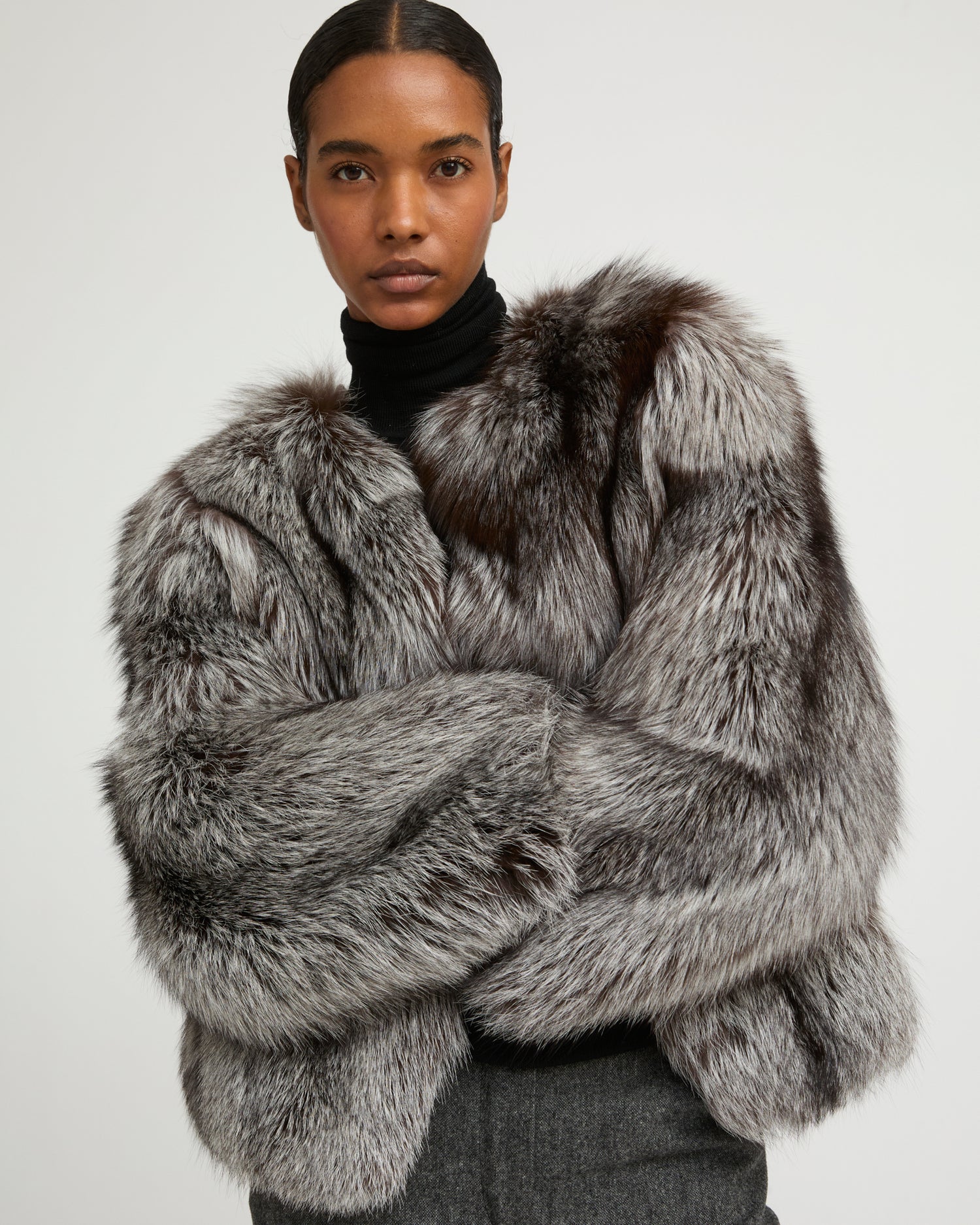 Straight fox fur jacket -Yves Salomon