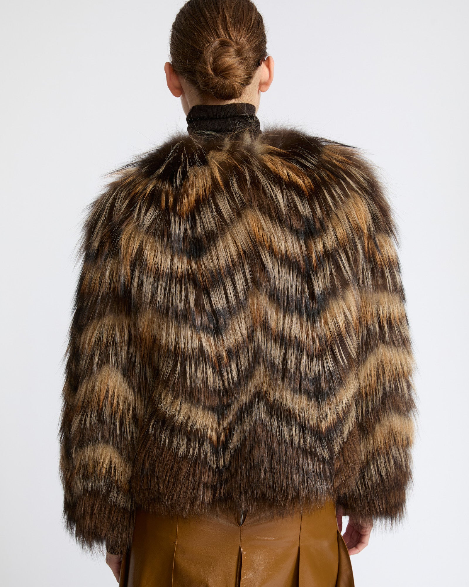 Belted jacket in merino knit and fox fur - Yves Salomon - New Fall Winter Collection