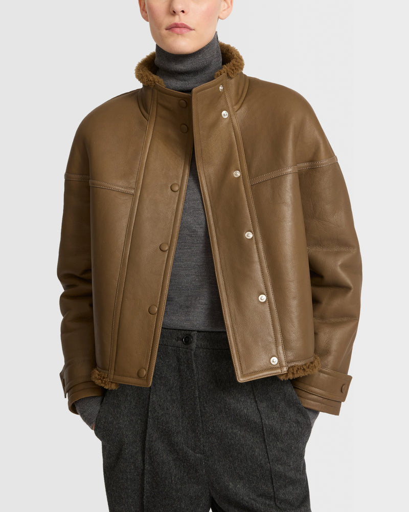 Gonfio merino cropped jacket