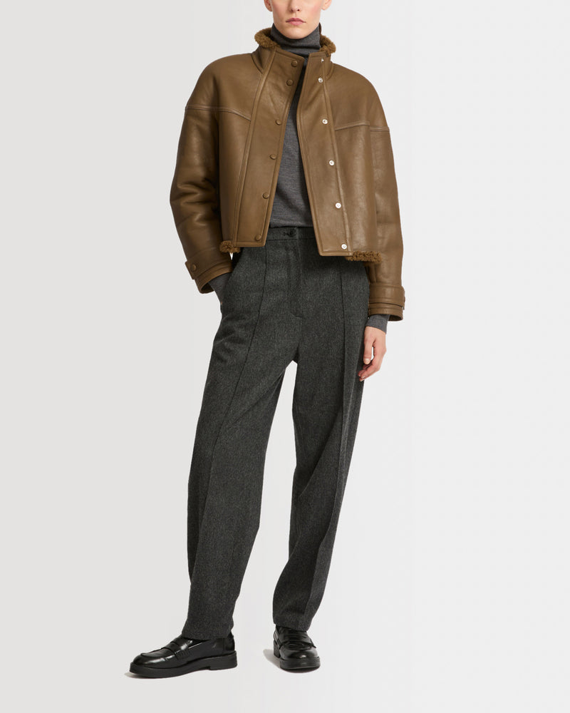 Gonfio merino cropped jacket