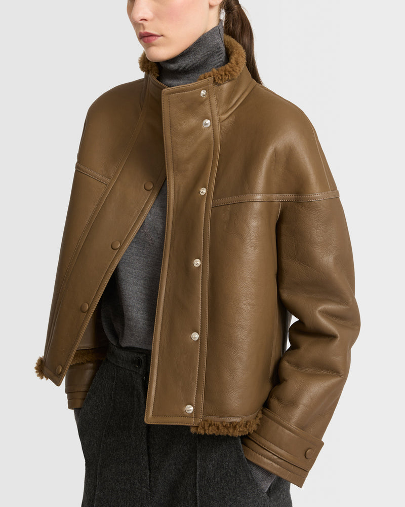 Gonfio merino cropped jacket
