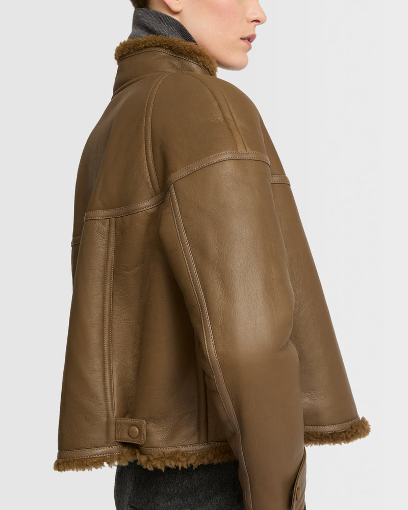Gonfio merino cropped jacket