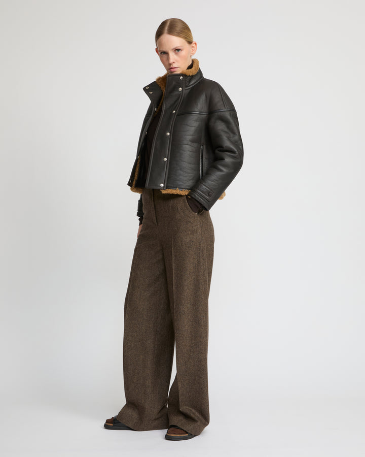 Gonfio merino cropped jacket -Yves Salomon