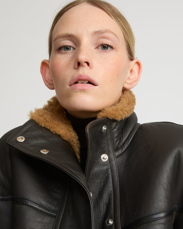 Gonfio merino cropped jacket -Yves Salomon
